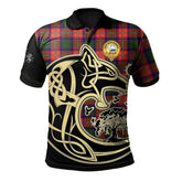 Clan Belshes Tartan Polo Shirt Viking Wolf BG18 Belshes Tartan Tartan Polo